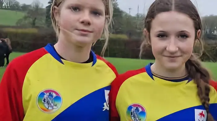 Rhea Burns and Isabelle Harrington of Bandon Camogie Club who have been selected for the 2025 Cork U14 squad.