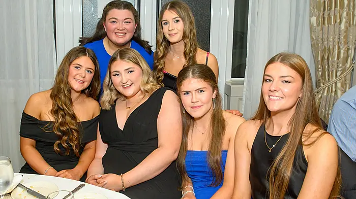 Minor U18 team members Caillin Hurley, Aisling Coleman, Kate Cusack, Hannah Deasy, Elle Murphy and Abbey O’Brien at the Sliabh Rua awards night in Actons Hotel, Kinsale.  (Photo: John Allen)