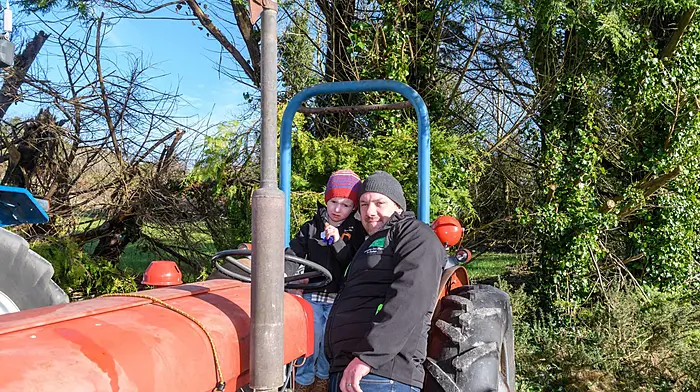 Aodhán and Aidan Kelly (Johnstown, Kilmichael) enjoying their day at the St Enda’s National School Kilnadur tractor and car run which took place recently. Proceeds of the run are in aid of St Enda’s National School and to CoAction. (Photo: David Patterson)