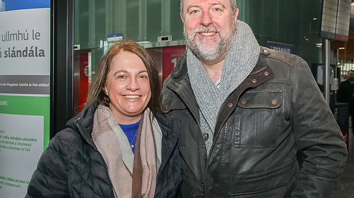 At Cork Airport last Friday on the way to Edinburgh for the Six Nations clash between Scotland and Ireland were Linda and Emmet Foley from Aghabullogue.  Both Aer Lingus and Ryanair operated services from Cork to Edinburgh to cater for the many fans heading to Murrayfield. (Photo: David Creedon)