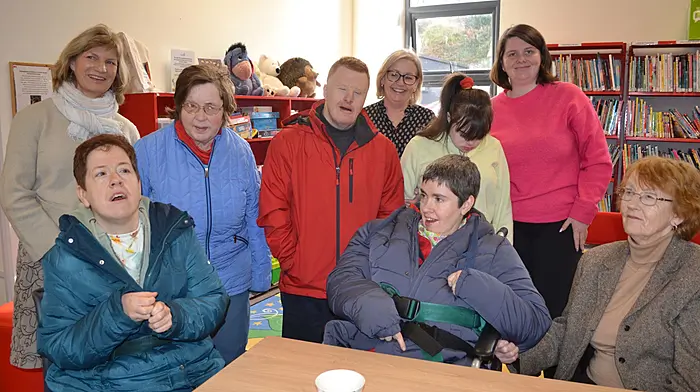 Members of CoAction Skibbereen, Annie Thornhill, Joan O'Driscoll, Finbarr O'Driscoll, Michelle O'Driscoll and Julie Thornhill, who launched their creative art  exhibition at Skibbereen Library with Patricia Perry (instructor and art therapist), Vicky O'Sullivan (instructor, CoAction), Catherine Thornhill and Maria O'Sullivan (CoAction Skibbereen).  (Photo: Anne Minihane)