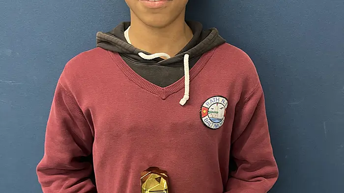 Kingsley Crosby Osagie, sixth class pupil at Rath National School, was named the U12 player of the year in the West Cork schoolboys league.