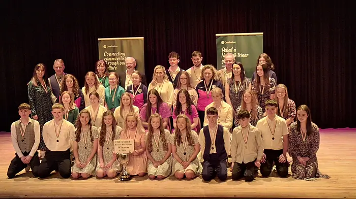 The CCE Baile Núis group was crowned senior All-Ireland pléaracha champions last Saturday in the Brú Ború in Cashel, County Tipperary.