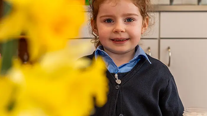 Aoibhín Kingston of Enniskeane NS, who celebrated Pancake Tuesday in the school with her class mates earlier this week. (Photos: Andy Gibson)