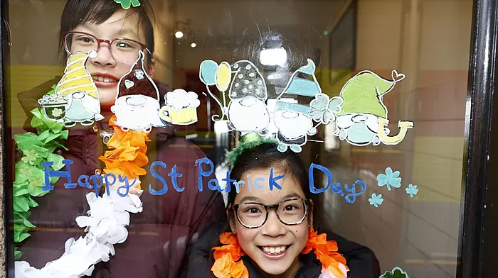Miya and Miduo Weng on St Patrick's Day at their Chinese takeaway  in Schull