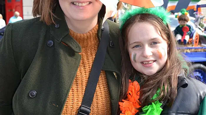 Caheragh ladies Deirdre and Moira Barry at the Skibbereen St. Patrick's Day Parade. (Photo: Anne Minihane)