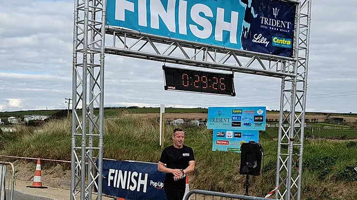 The winners of the men’s and ladies’ local legends in the Garrettstown 5 Mile race were Seamus Hayes (left) and Sinead O’Regan (right), both of Courceys Athletic Club.