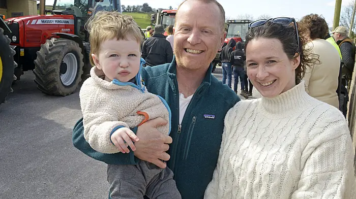 Conor, Kate and Flor Buckley enjoyed the day  at the Crookstown Vintage Club run. 	 