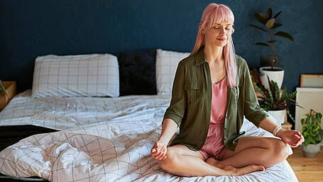 Meditating in my noisy home Image