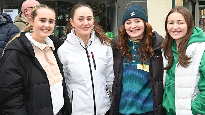 Enjoying the St. Patrick's Day Parade in Clonakilty were Maeve and Ella O'Sullivan with Anna and Ellen Meade. (Photo: Martin Walsh)