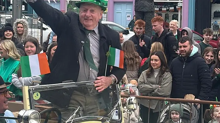 Tommy Collins was the grand marshal at the St Patrick’s Day parade in Dunmanway.