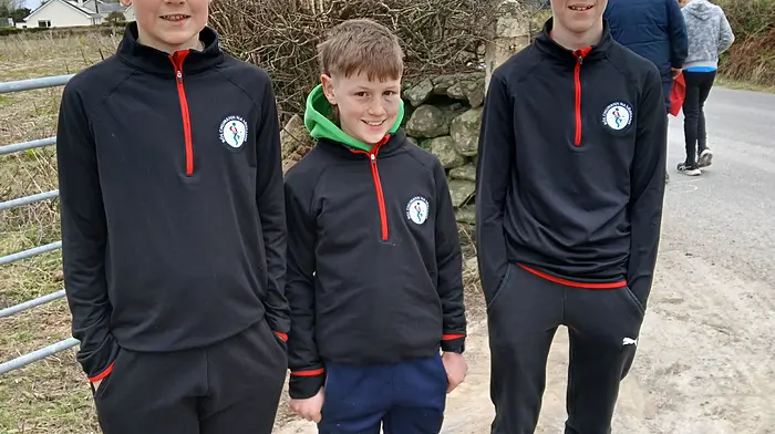 Brian Harrington, Ed McCarthy and Dylan Baker, representing Carbery, took part in the county youths team bowling event at Phale Road on St Patrick’s Day.