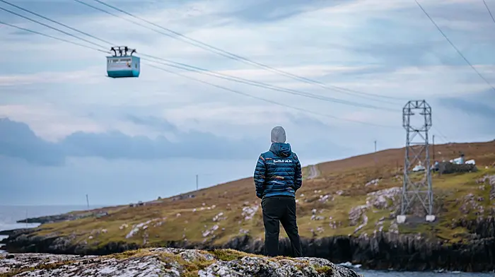 GALLERY: Red Bull complete world first cable car dive off West Cork's Dursey Island Image