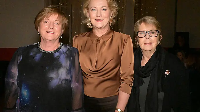 At the Harvest Moon evening in Butlerstown Community Hall were Phil O'Brien, Mary Madden and Sheila O'Brien. (Photo: Martin Walsh)