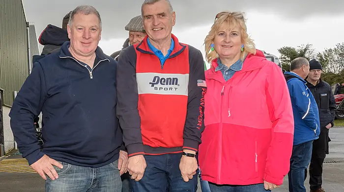 Martin Hurley, Dunmanway, with Gerard and Norma Galvin, Inchigeela, at the Derrinacahara tractor run. (Photo:David Patterson)