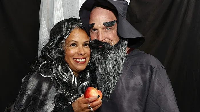 Christy Collard and Robin O'Donovan enjoying Halloween in Ballydehob. (Photo: Carlos Benlayo)