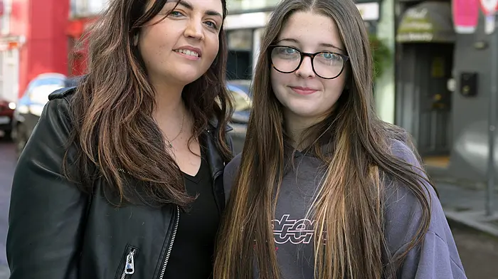 Locals Carla Reynolds (left) and her daughter Jodie in Ashe Street, Clonakilty.  (Photo: Martin Walsh)