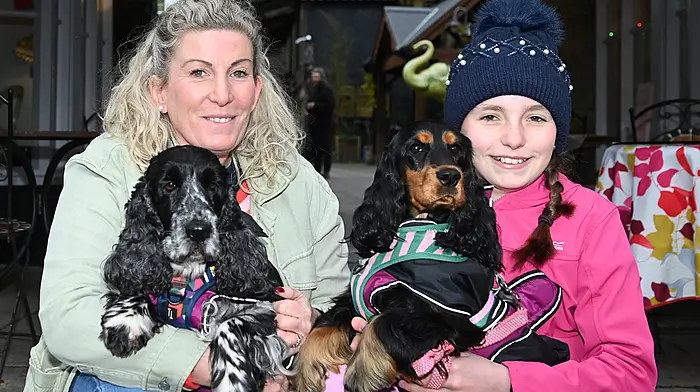 Aileen with Freckles (left) and Claudia Baker with Harper dropped on a visit to Clobnakilty from Reenascreena.  (Photo: Martin Walsh)