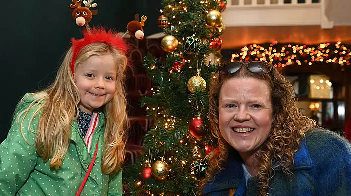 Esme Drohan (left) and Michelle Holland from Ardgehane, Clonakilty at the annual Christmas market in the Courtmacsherry Hotel, Courtmacsherry.  (Photo: Martin Walsh)