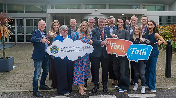 Cork County Council proudly hosted its 8th annual Teen Talk event recently which welcomed over 500 TY students from 15 schools across the county, with an additional 500 students joining via livestream.  Also in attendance were deputy mayor of county Cork Cllr Ian Doyle, divisional manager Niall Healy, director of services Nicola Radley, Niall O’Callaghan, community health and wellbeing, Cllr Ann Bambury, Cllr John Michael Foley, and Cork County Council representatives Noreen Brennan and Andrew Lewis.