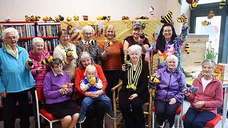 Bees knitted with love for shoeboxes Image