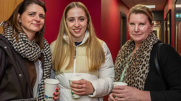 At the event were Eibhlin Keohane and Eabha O'Driscoll from Keohane ReadyMix Ltd and Kate Taylor from Bonner Travel. Picture: Andy Gibson.