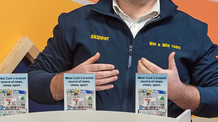 Mark O'Reilly of Wet & Wild Tours pitches to the judges. Picture: Andy Gibson.
