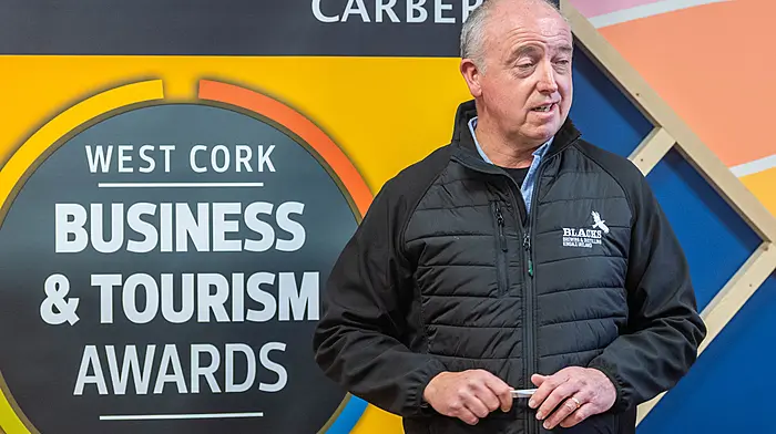 Damien Cremin of Blacks Brewing & Distilling Kinsale pitches to the judges. Picture: Andy Gibson.