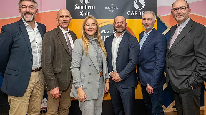Event MC Judie Russell with the Business &Tourism Awards judges. Picture: Andy Gibson.