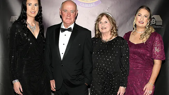 At the Carbery GAA Centenary Gala Ball were JJ and Veronica McCarthy with their daughters Aoife and Edel of RCM Tarmacadam Ltd, sponsors of the hurling championship competitions. (Photo: Paddy Feen)