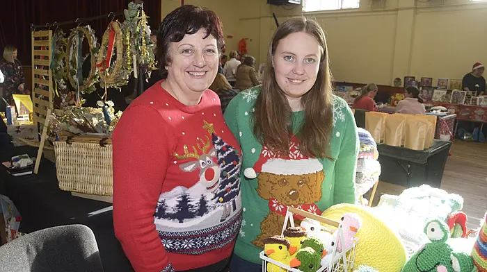 NEWS 7/12/2025 Pictured at the Valley Rovers GAA Christmas market at Innishannon community hall was Annette Bryan and Chloe Cronin. Picture Denis Boyle