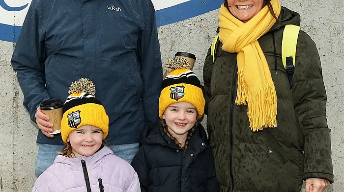 In Clonmel for the big game were Damien and Claire O'Driscoll with Hannah and Emily. (Photo: Paddy Feen)