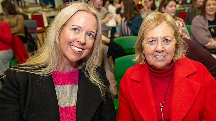 Deirdre Carney, Kinsale and Mary Wilmot, Bandon at the Dunderrow NS Parents Association Christmas cookery demonstration this week. (Photo: John Allen)