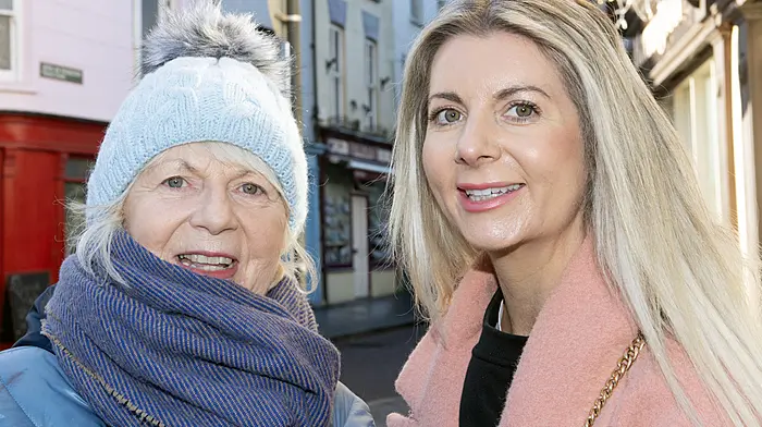 Marion Singleton, Courtmacsherry and her daughter Eimear out and about in Clonakilty. Photo: Martin Walsh.