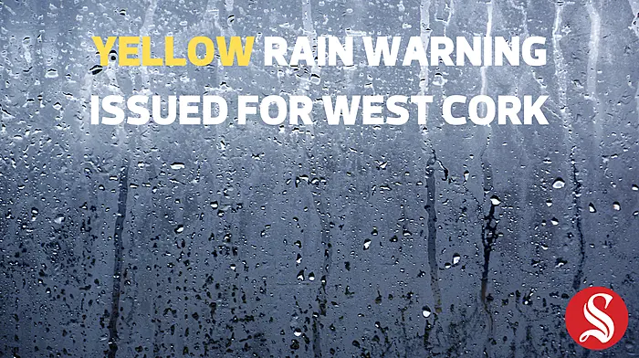 Yellow rain warning issued for West Cork Image