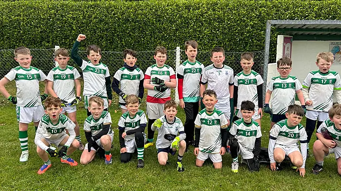The Ilen Rovers U10 boys who played a series of matches last Saturday in Rath against Kilmacabea. It was their first match of the season and they did themselves proud. Back: Aaron Hegarty, Noah Harmon, Rowan O'Driscoll, Cuan Putz, Alan Crowley, Quinn Breen, Charlie O’Driscoll, Rory Keane, Eoghan Collins and Shane Murphy. Front: Tadgh Barry, Seán O’Sullivan, Daniel Casey, Fionn Barry, Tim Sheehy, Nicholas McSweeney, Patrick O'Driscoll and Conor Whooley.