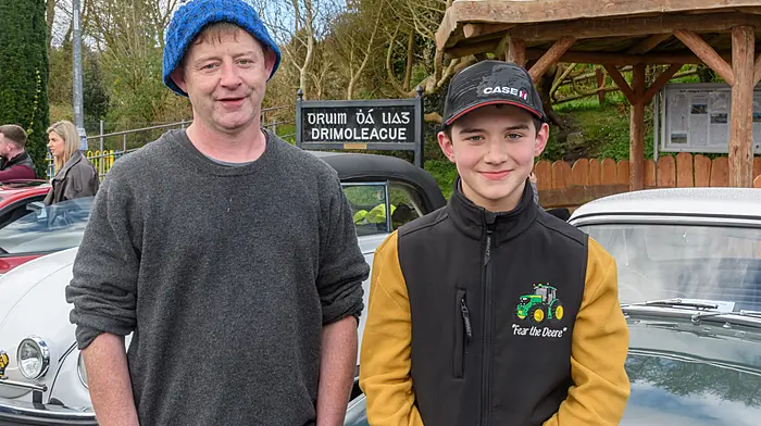 Richard and Thomas Moxley (Drimoleague) took part in a Case 115C tractor at the Drimoleague tractor, truck and car run on Easter Sunday. The run was in aid of Cancer Connect and West Cork CoAction Children’s Respite Services.Picture: David Patterson, Tractor Run - Cork