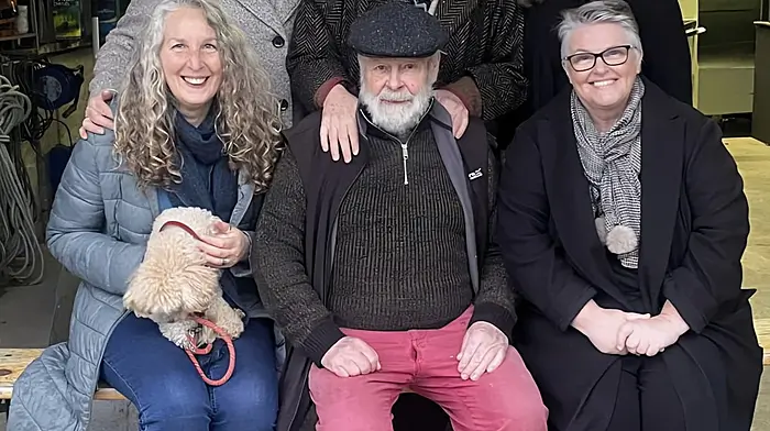 It was standing room only at Cnoc Bui in Union Hall last Thursday night as hundreds attended the opening of the Rossmore Artists exhibition ‘Across the Fields’.  The artists are Lesley Cox, Etain Hickey (Rossmore Pottery), Éadaoín Harding Kemp, Sara Hodson, Anne Harrington Rees, and Jim Turner (Rossmore Pottery).