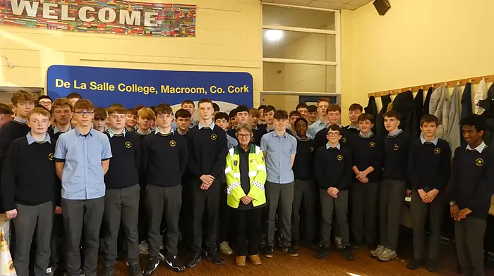 Fourth year students from De La Salle College were inspired by the talk given by Kate Crowley about West Cork Rapid Response last week and took action as part of their social media project by placing the school's Eircode in every classroom.