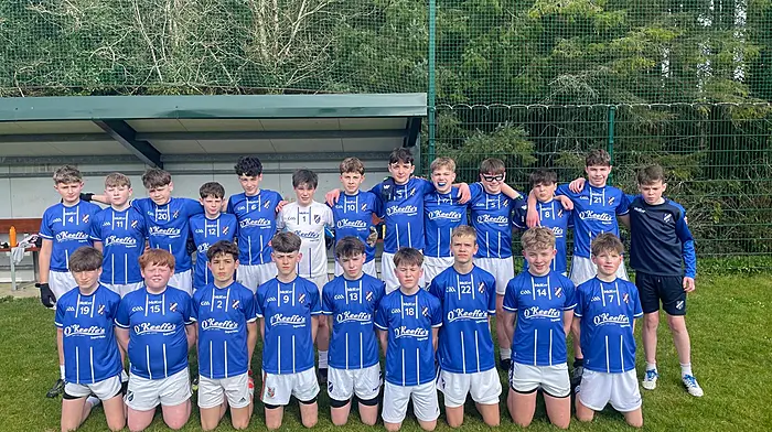 U14 Bantry Blues team who played in the Rebel Óg West D1 football league versus Valley Rovers last Sunday. The team was  captained by Rúairí O’Donovan.