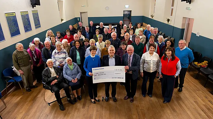 The Castletown Fundraising Group has been supporting Enable Ireland Cork children's disability services for many years. The committee and supporters gathered at the Community Hall in Castletownkinneigh for the presentation of a cheque to Enable Ireland.  (Photo: Alison Miles)