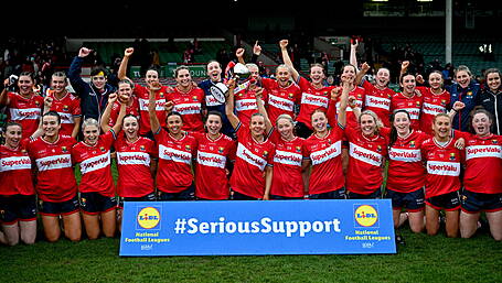 ‘WE’RE BACK!' Cork strike late to capture first Division 1 ladies football title since 2019 Image