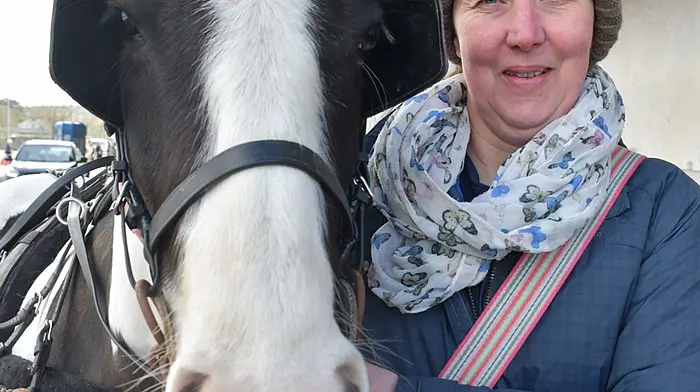 Deirdre O'Driscoll and Patch taking part in the annual Skibbereen Cheval Ride last Sunday afternoon. Photo; Anne Minihane.
