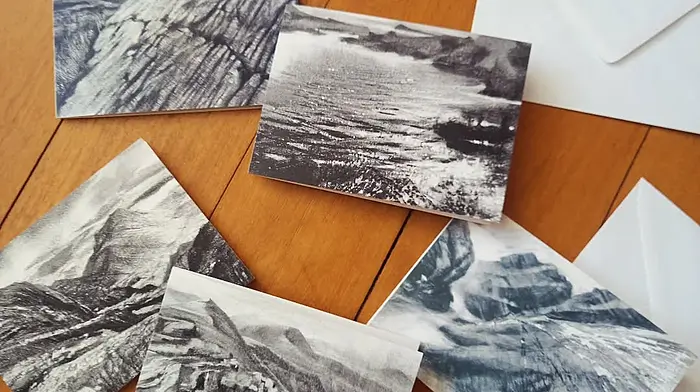 A selection of Anke’s charcoal drawings that were on exhibition in Budd’s Restaurant.