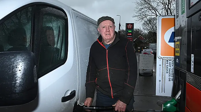 Denis O'Connell from Ring getting some diesel at the Daybreak filing station in Clonakilty.  (Photo: Martin Walsh)