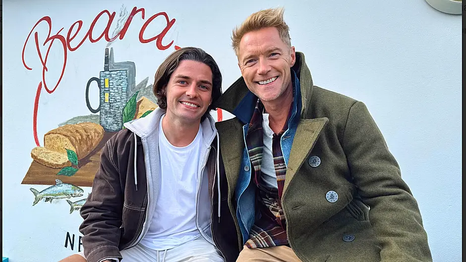 Singer Ronan Keating discovers road bowling in Beara Image