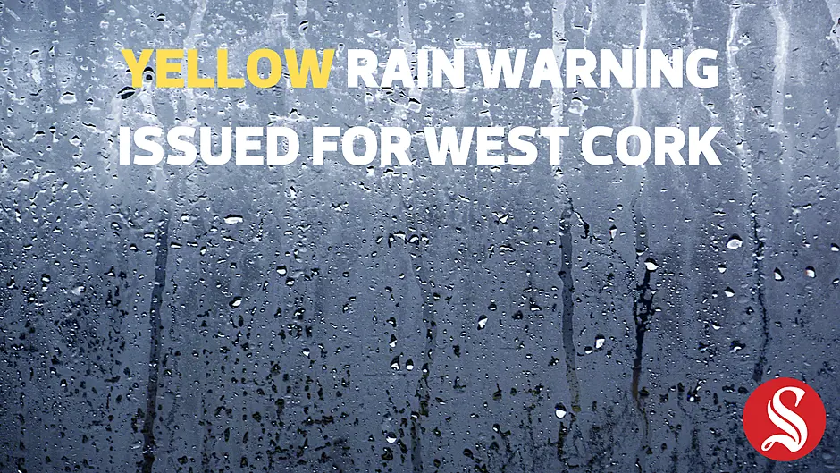 Yellow rain warning issued for Cork Image
