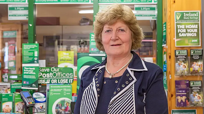 Mary Harrington Causkey, who is postmistress in Eyeries. Mary took over from Joan Lynch in 2003 and moved to her new premises in 2007.  (Photo: Anne Marie Cronin)