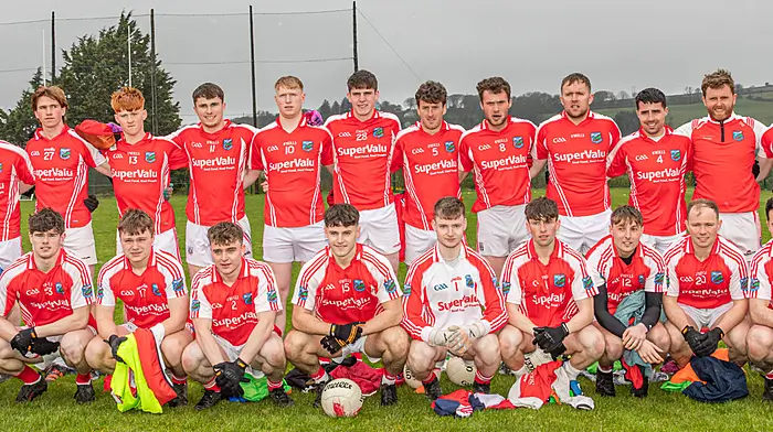 The Beara team who played in the McCarthy Insurance division /colleges football championship. Back: Jack Hanley (Castletownbere), Diarmuid O’Sullivan (Adrigole), Sean O’Shea (Adrigole), James Spencer (Castletownbere), Ben O’Sullivan (Adrigole), Tomas Murphy (Castletownbere), Alan O’Sullivan (Urhan), Micheal O’Shea (Urhan),  Fintan Finner (Castletownbere), Declan Dunne (Castletownbere), Jonathan Rosales Harrington (Castletownbere), Ger Dunne (Urhan), Darren Harrington  (Glengarriff), and Brian Terry  O’Sullivan (Garnish). Front: Callum McElhinney (Glengariff), Alan Elphic (Urhan),  Lee Kelly (Castletownbere), Daniel Hanley (Castletownbere), Steven O’Shea (Urhan), Tom O’Connor (Adrigole), Killian Murphy (Castletownbere), Billy Murphy (Castletownbere), James Harrington (Castletownbere), Oisin Murphy (Castletownbere), Joseph O’Shea (Urhan, captain) and Tiernan O’Sullivan (Adrigole).   (Photo: Anne Marie Cronin)