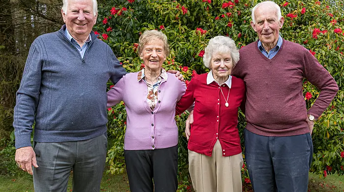 Josie Allen celebrated her 90th birthday with her brothers and sisters in Coulagh, Beara. From left: James Hanley, Josie Allen, Mary Spillane and Michéal Hanley. (Photo: Anne Marie Cronin)